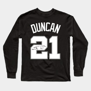 Tim Duncan Signed Long Sleeve T-Shirt